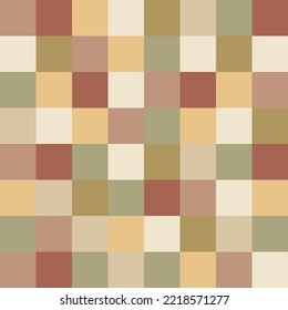 Seamless block pattern. Wallpaper. Autumn colour. Seamless Square form. Geometric. Backdrop. Pixel.