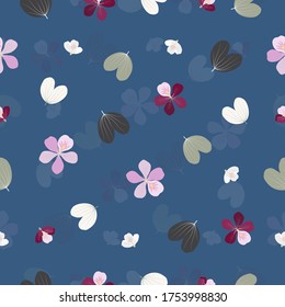 Ilustración vectorial de patrón floral sin floración para el diseño
