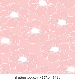 Seamless blooming floral pattern based on hand drawn art ornaments. Colorful flowers on color background. Vector illustration. Simple minimalistic pattern for fabric, textile.