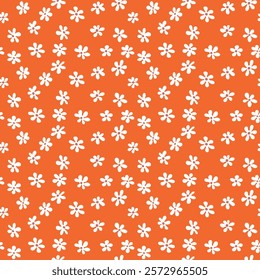 Seamless blooming floral pattern based on hand drawn art ornaments. Colorful flowers on color background. Vector illustration. Simple minimalistic pattern for fabric, textile.