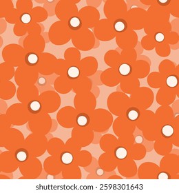 Seamless blooming floral pattern based on hand drawn art ornaments. Colorful flowers on color background. Vector illustration. Simple minimalistic pattern for fabric, textile.