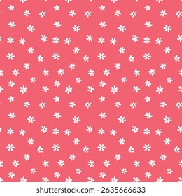 Seamless blooming floral pattern based on hand drawn art ornaments. Colorful flowers on color background. Vector illustration. Simple minimalistic pattern for fabric, textile.