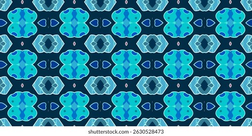Seamless Blue Abstract Geometric Pattern Background