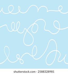 Seamless Blue Abstract Line Pattern Background