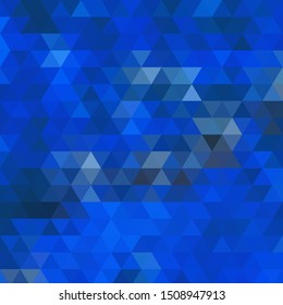 Seamless blue abstract pattern. Geometric print composed of triangles and polygons. Background.