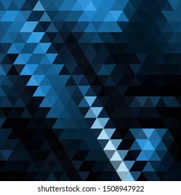 Seamless blue abstract pattern. Geometric print composed of triangles and polygons. Background.