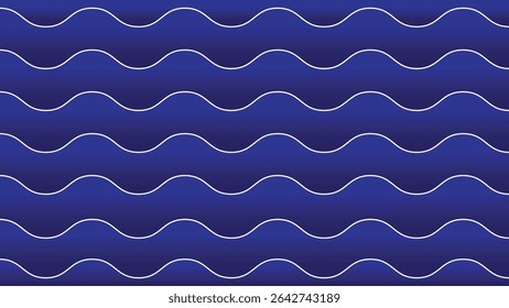 Padrão abstrato azul sem costura com linhas onduladas no estilo de arte moderna