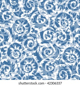Seamless blue abstract swirl pattern