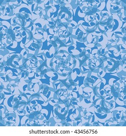 Seamless blue abstract swirl pattern