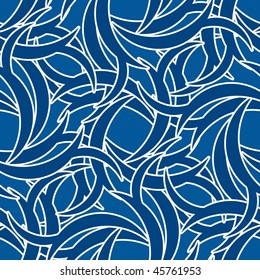 Seamless blue abstract swirl pattern