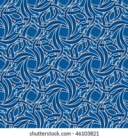 Seamless blue abstract swirl pattern