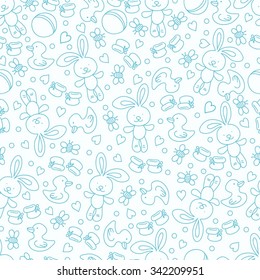 Seamless blue baby pattern for boys