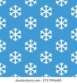 A seamless blue backdrop adorned with white snowflakes, evoking a festive, wintry mood ideal for holiday campaigns, winter catalogs, greeting cards, and seasonal branding.