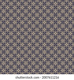 Seamless blue background with beige pattern in baroque style. Vector retro illustration. Ideal for printing on fabric or paper for wallpapers, textile, wrapping. 