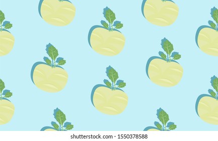 Seamless blue background with cherubs with shadow. Vector  illustration design with vegetables for template.