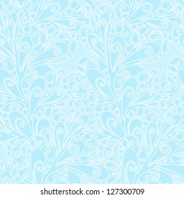 Seamless blue background. Curly and lacy.