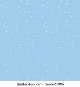 Seamless blue background with dots. Blue Christmas background with snowflakes. 