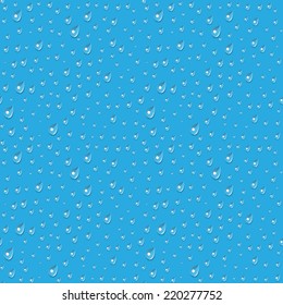 Seamless blue background with drops of water for your design