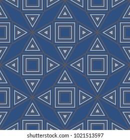 Seamless blue background. With geometric patterns for wallpapers, textile and fabrics