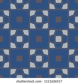 Seamless blue background. With geometric patterns for wallpapers, textile and fabrics