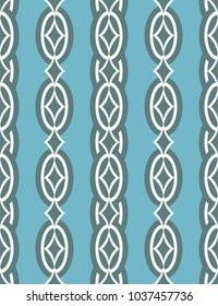 Seamless blue background with grey and light pattern in baroque style. Vector retro illustration. Ideal for printing on fabric or paper for wallpapers, textile, wrapping. 