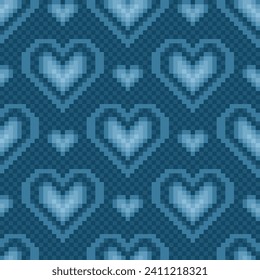 The seamless blue background with hearts.

