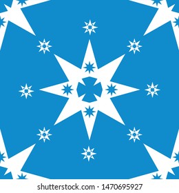 seamless blue background on white star pattern vector