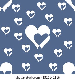 Seamless blue background on white heart cute pattern vector