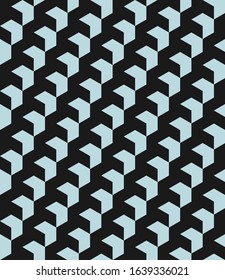 Seamless Blue Background, Pattern Of Simple Geometric Puzzles, Background For Web Design, Wallpaper With Cool Colors