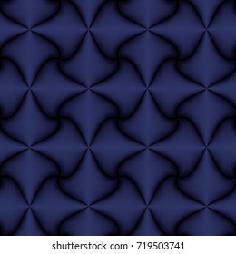seamless blue background, a repeating vector pattern, 3D shapes, pattern for the interior, twisted lines
