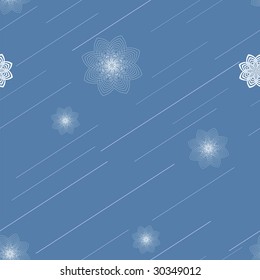 Seamless  blue background with  snow and  rain