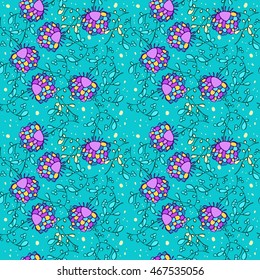 Seamless with blue background for textile