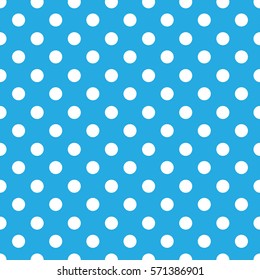 Seamless blue background with white balls. Vector