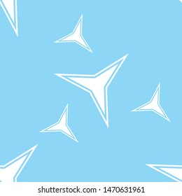 Seamless blue background white shape pattern vector