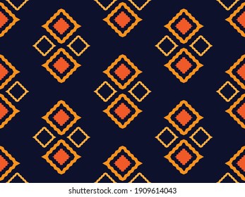 

Seamless Blue Background with yellow and orange texture idea for printing on fabric or paper for wallpapers, textile.