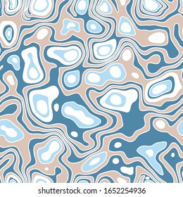 Die Vektorillustration der nahtlosen klassischen Wellen Blau und Beige