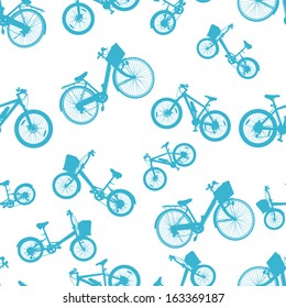 seamless blue bicycle bike vector