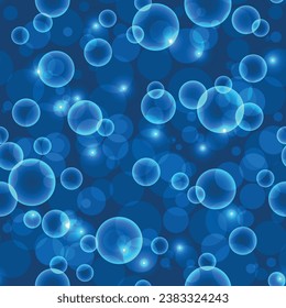 Seamless Blue bokeh abstract light background