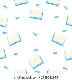 Seamless blue book with pattern background