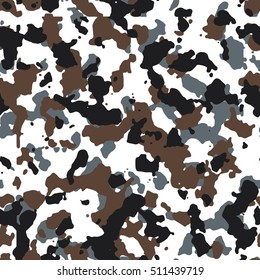 Seamless blue and brown fashion camo pattern vector