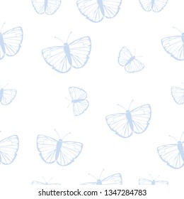 seamless blue butterfly sweet pattern vector design