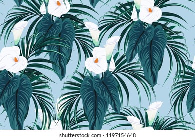 Hand Drawn Seamless Floral Pattern Guzmania Stock Vector (Royalty Free ...