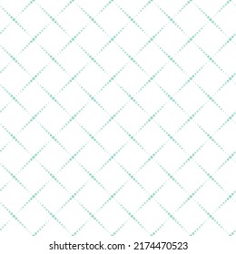 Seamless blue chequered background. Diagonal dotted rhombus pattern. Geometric seamless  texture. Mosaic plaid. Checkered vector illustration. 