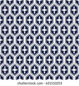 Seamless Blue Chinese Background oriental polygon geometry cross frame
