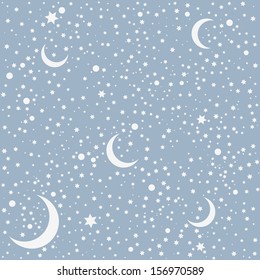 Seamless blue christmas pattern with snowflakes. Vector illustration.