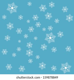Seamless blue christmas pattern with snowflakes.