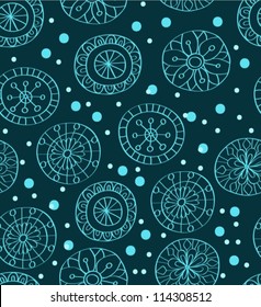 Seamless blue christmas snowflake background for your design, vector