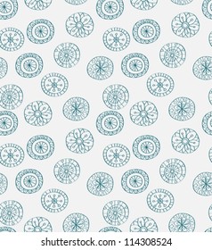 Seamless blue christmas snowflake background for your design, vector