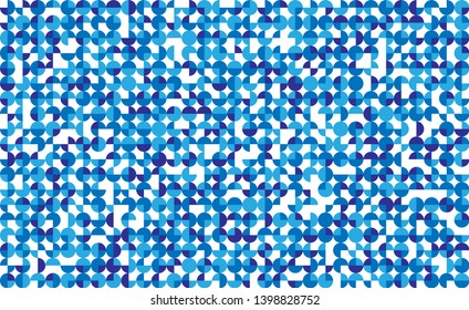 Seamless blue circle mosaic on white background. Vector illustration