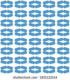 Seamless blue circle pattern vector. Art deco style white on black. Design print for wallpaper, textile. background. Metal cutting for partition.